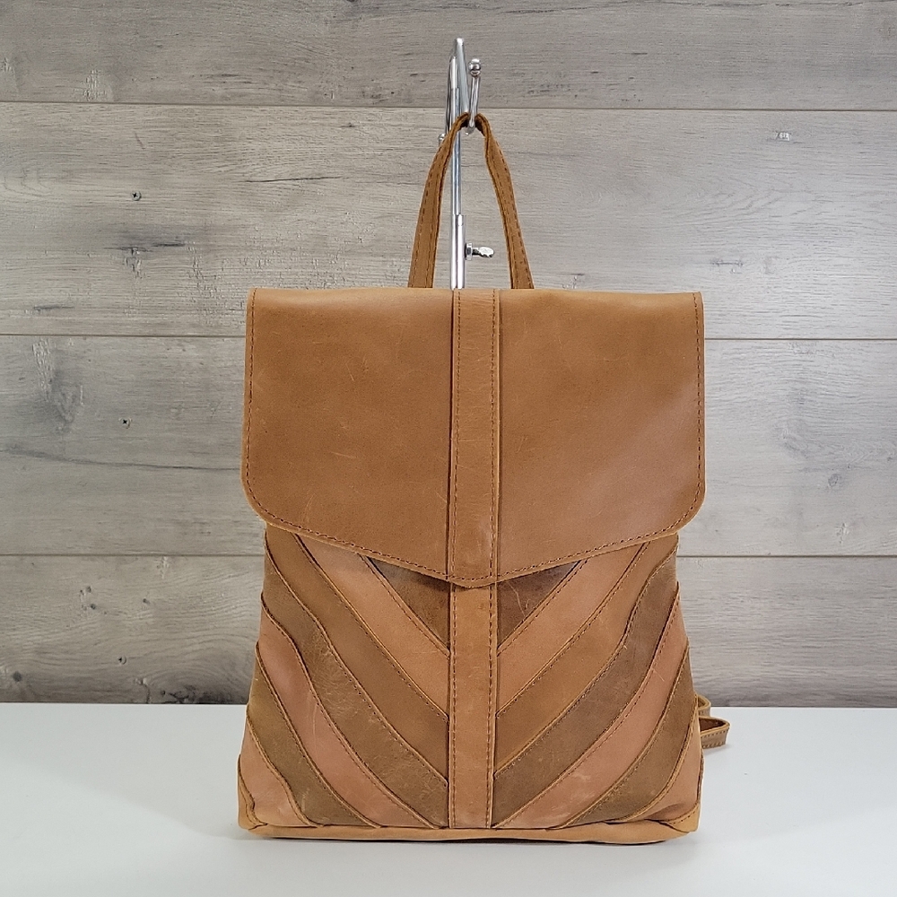 Raven + Lily Tan Leather Leather Backpack